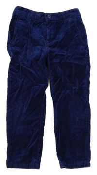 Kobaltově modré sametovo/riflové straight nohavice H&M