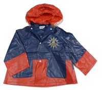 Tmavomodro-červená pláštěnka s kapucí - hasič