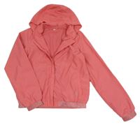 Růžová šusťáková jarní bunda s kapucí Name it