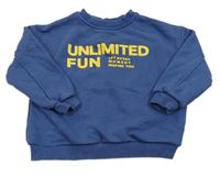 Tmavomodrá mikina s nápismi Zara