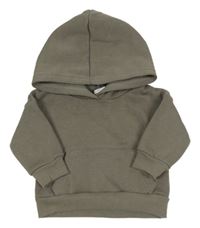 Hnedá mikina s klokaní vreckom a kapucňou Shein