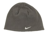 Šedá fleecová čepice s logem Nike