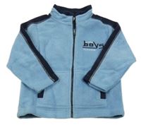 Světlemodro-tmavomodrá fleecová prepínaci mikina s nápisom Papagino