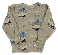 Béžová mikina so stromami