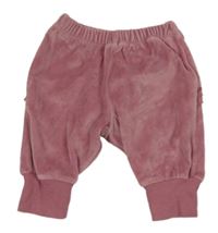 Ružové zamatové nohavice s volánikmi Mothercare