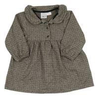 Béžovo-hnedo-biele kockované šaty s golierikom Zara