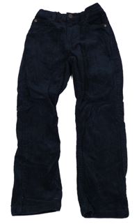 Tmavomodré manšestrové kalhoty Next