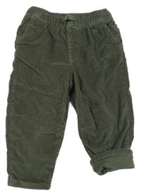 Khaki menšestrové podšité nohavice Zara