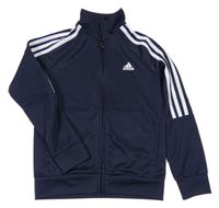 Tmavomodrá propínací sportovní mikina s logem Adidas