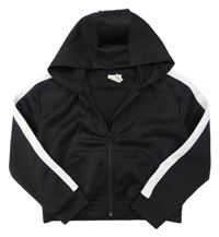 Čierno-biela prepínaci crop športová mikina s kapucňou H&M