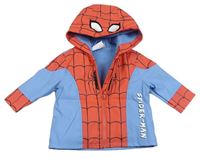 Světlemodro/červená nepromokavá jarná bunda s kapucí - Spider-man MARVEL