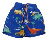 Zafírové plážové kraťasy s dinosaurami a palmami George