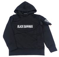 Čierna športová mikina s logom a nášivkou a kapucňou zn. BLACK BANANAS