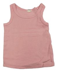 Svetloružový rebrovaný crop top RIVER ISLAND