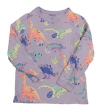 Levandulové pyžamové triko s dinosaury M&S