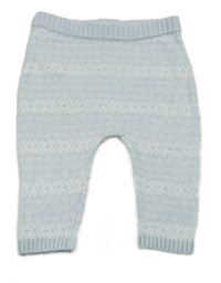 Světlemodro-biele vzorované pletené turecké tepláky Next