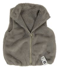 Nové - sivá kožušinová zateplená vesta St. Bernard