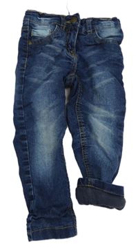 Tmavomodré skinny teplákové podšité rifle impidimpi