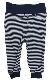 Tmavomodro-biele pruhované tepláky Matalan