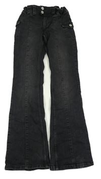 Černé cargo flare bootcut leg waist rifle H&M
