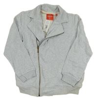 Nové - světlemodro-bílá melírovaná propínací mikina s límečkem CANIFA Kids