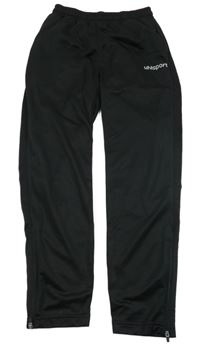 Čierne športové tepláky s logom uhlsport