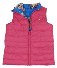 Tmavorůžová prošívaná šusťáková zateplená oboustranná vesta joules