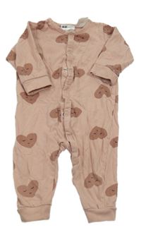 Pudrový overal so srdiečkami H&M