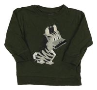 Tmavokhaki mikina se zebrou Next