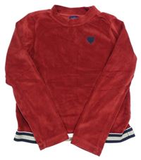 Bordó plyšová mikina so srdiečkom alive