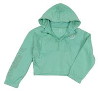 Pistáciová crop mikina so znakom a nápismi a kapucňou C&A