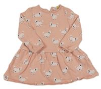 Svetloružové teplákové šaty s pudlíky John Lewis