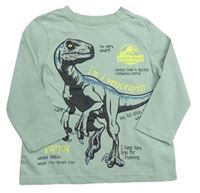 Zelené tričko s dinosaurom a nápismi