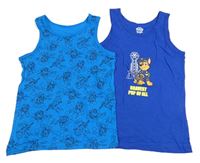 2x tielko s Paw Patro - modré + safírové