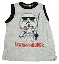 Světlešedé melírované tílko se Stormtrooperem - Star Wars