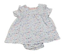 Biela kvetovaná tunika s všitým body H&M