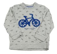 Sivá melírovaná mikina s bicykly C&A