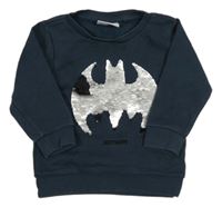 Tmavomodrá mikina s netopýrem z překlápěcích flitrů - Batman Next
