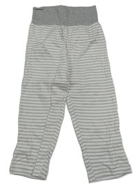 Bielo-sivé pruhované ľahké tepláky