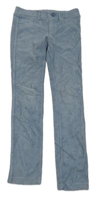 Svetlomodré rebrované zamatové tregíny Little kids