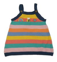 Farebné pruhované svetrové šaty s výšivkami Next