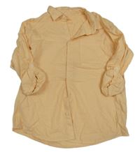 Světleoranžová lněná košile Zara