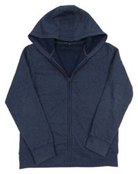 Tmavomodrá melírovaná propínací mikina s kapucí George