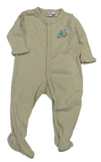 Béžový overal s traktorom Ergee