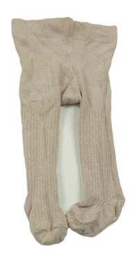 Světlehnědé žebrované punčocháče