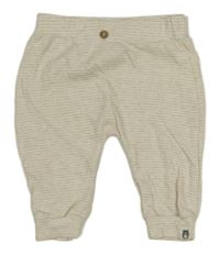 Béžovo-smotanové pruhované ľahké tepláky Rabbit+Bear