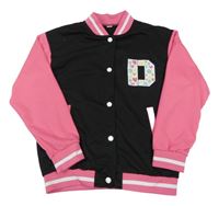 Čierno-tmavoružová baseballová mikina s písmenem