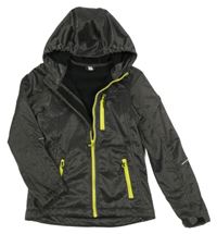 Antracitová melírovaná softshellová funkční bunda s kapucí Active Touch