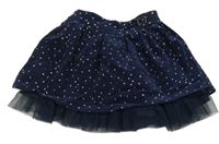 Tmavomodrá menšestrová sukňa s hviezdami Nutmeg