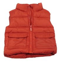 Červená šušťáková zateplená vesta s vreckami Primark